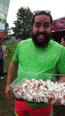 this guy was awesome - marshmallows with whipped cream and bacon